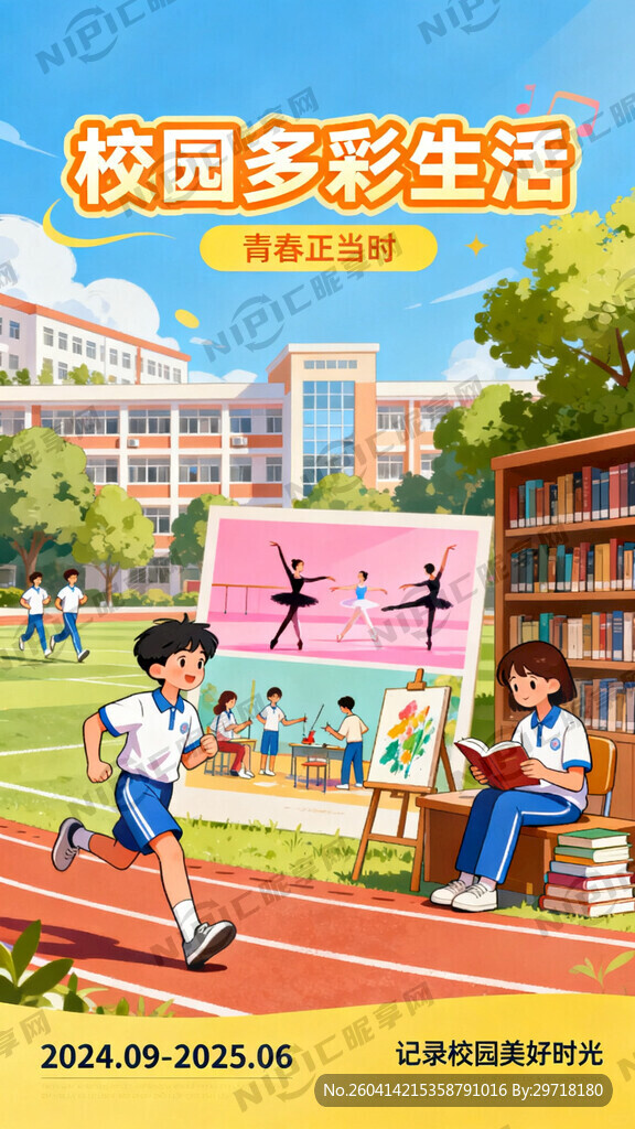 校园多姿多彩的生活海报