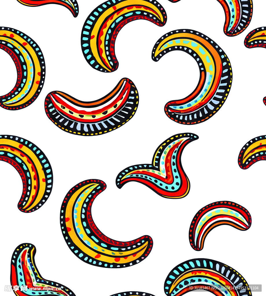 多彩佩斯利花纹图案设计