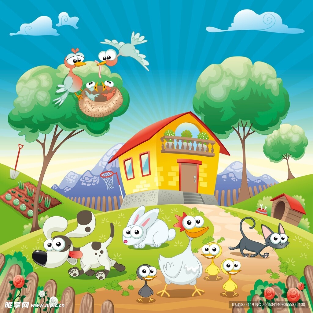 欢乐农场动物齐聚场景