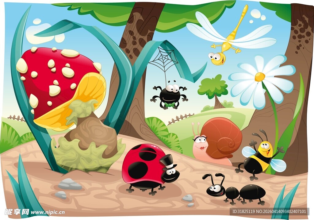 森林中的昆虫欢乐小世界
