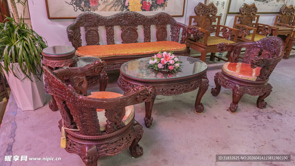 中式古典客厅家具组合