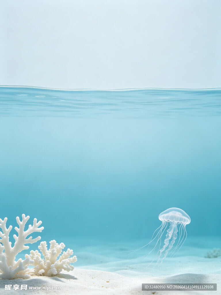 海底水母与珊瑚美景