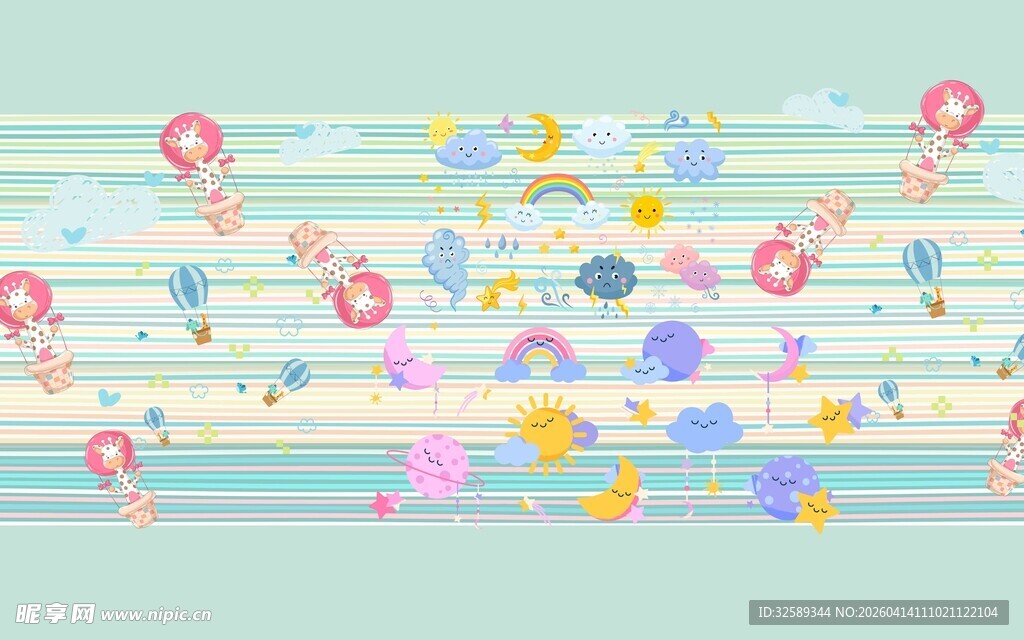 多彩梦幻泡泡背景图案