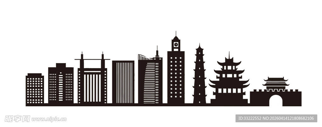 衢州城市天际线剪影