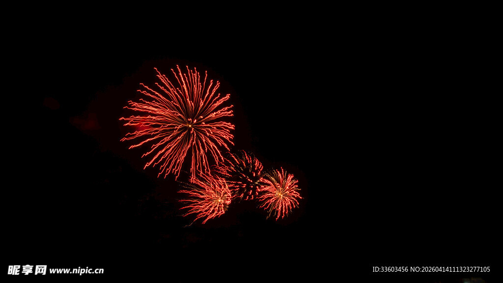 夜空中绽放的绚丽烟花