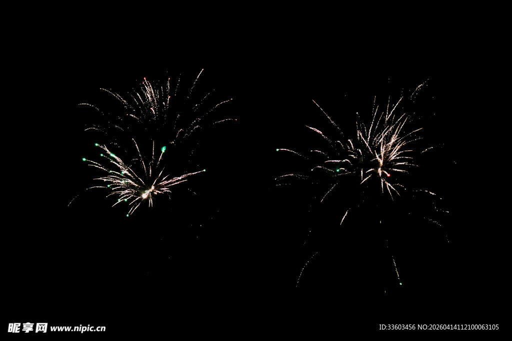 夜空中绚烂的烟花绽放