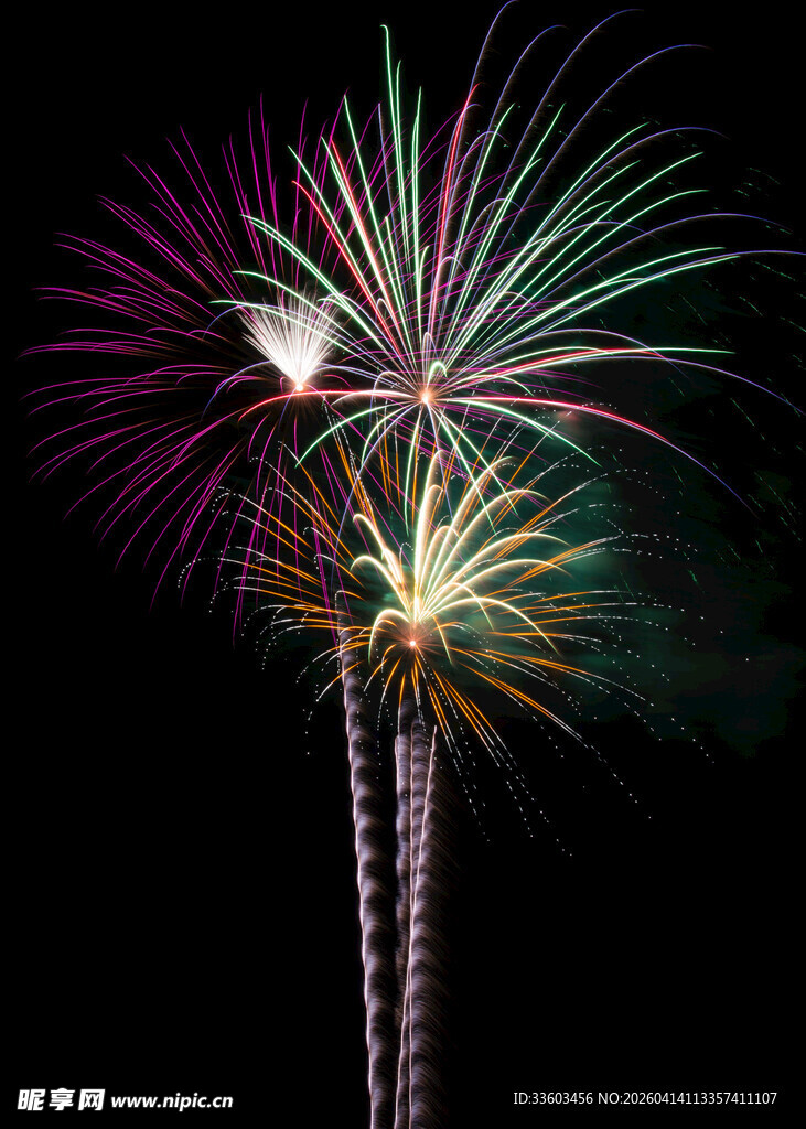 绚丽烟花绽放夜空