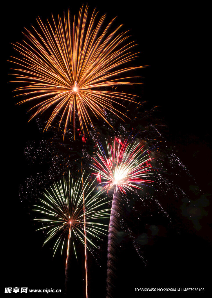 绚丽烟花绽放夜空