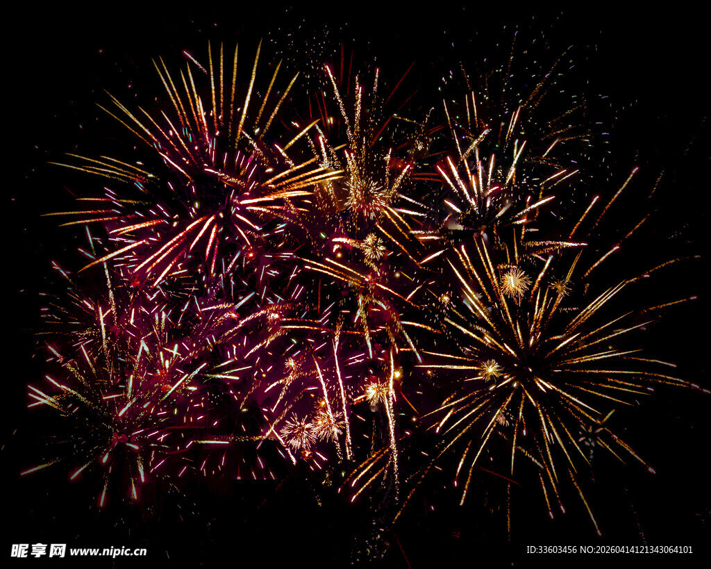 绚丽烟花绽放夜空