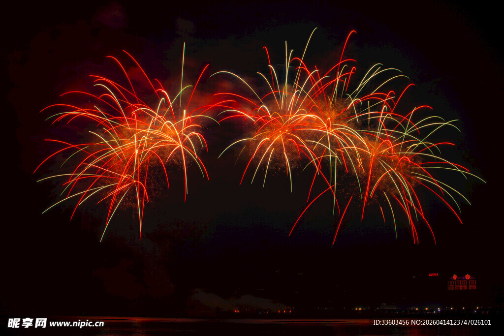 绚丽烟花绽放夜空