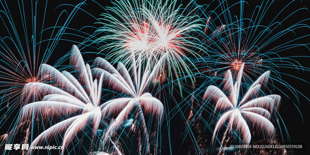 绚丽烟花绽放夜空