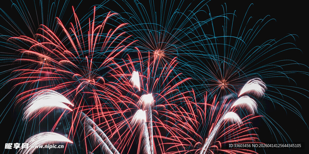 绚丽烟花绽放夜空