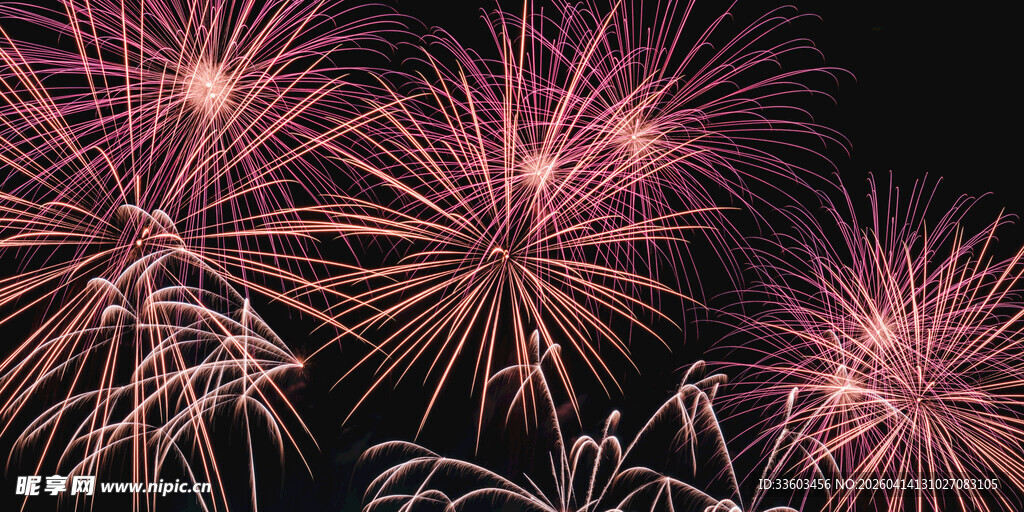 夜空中绚烂的烟花绽放