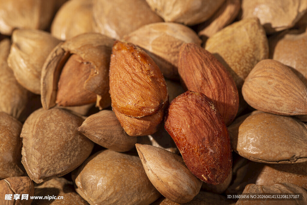 饱满杏仁特写