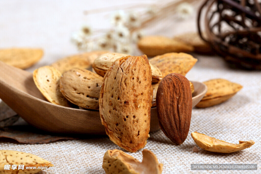 美味杏仁坚果特写