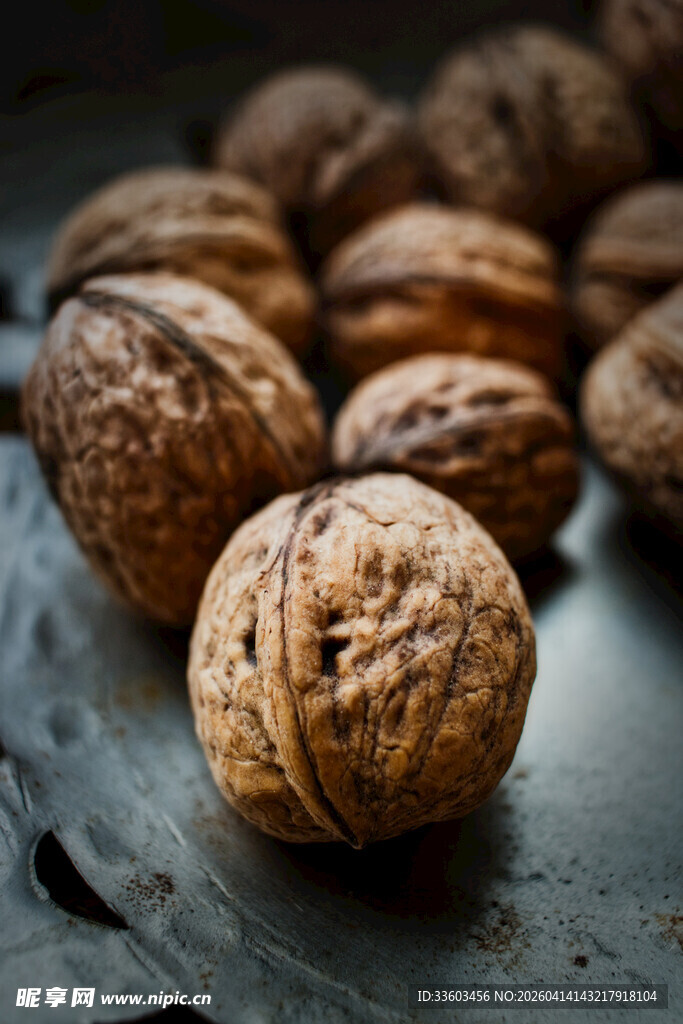 新鲜核桃特写