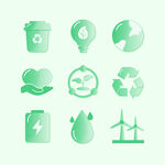 绿色环保图标集合