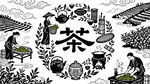 传统茶文化场景插画