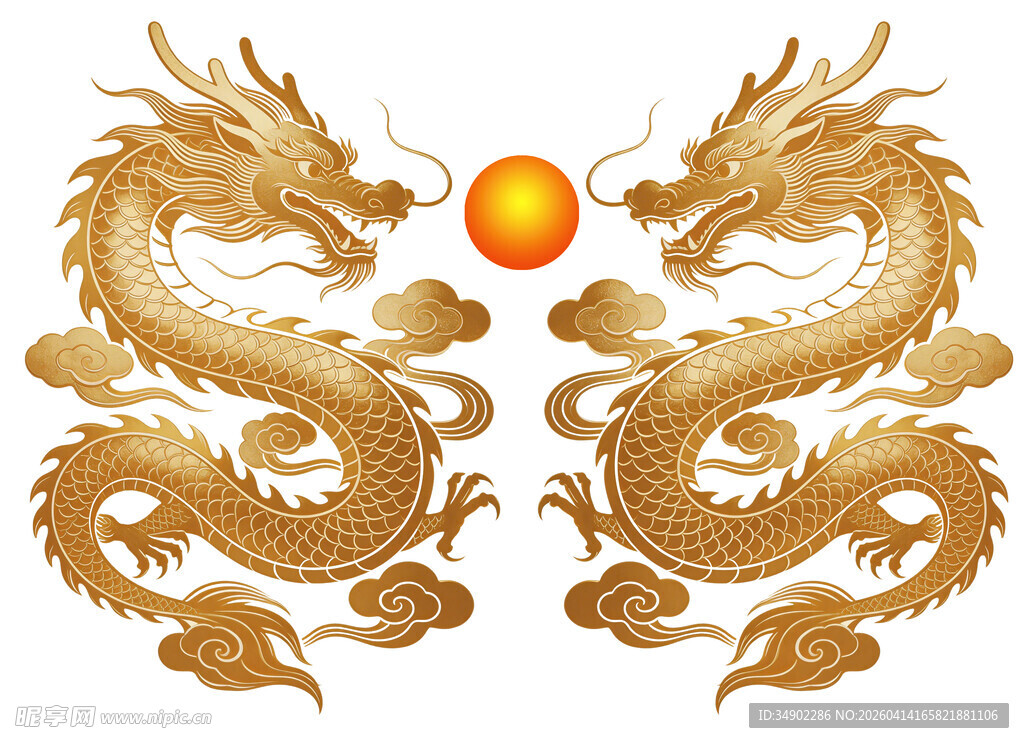 双龙戏珠传统精美图案