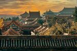 夕阳下的中式古建筑群