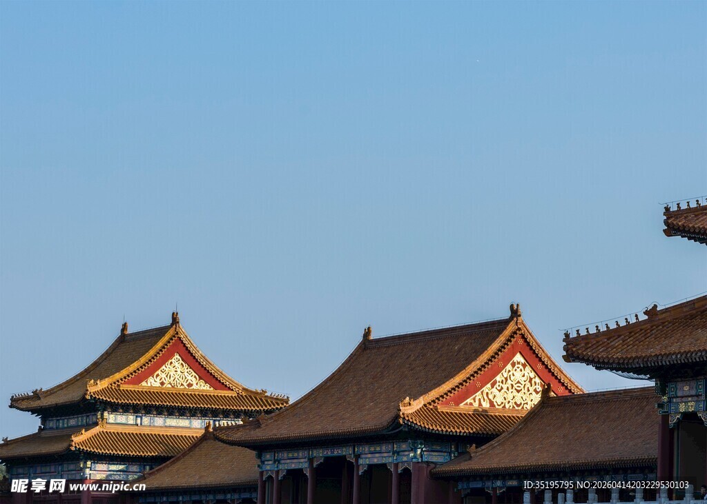 故宫古建筑屋顶景致