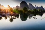 漓江山水日出美景如画