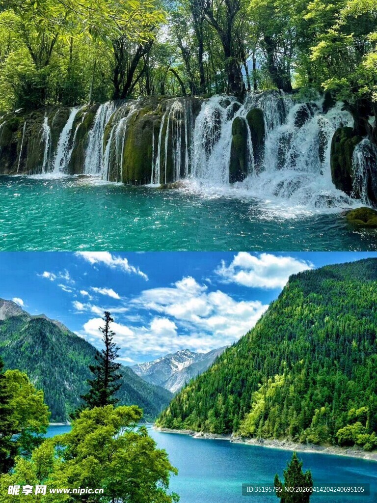 壮丽山水间的迷人瀑布景观