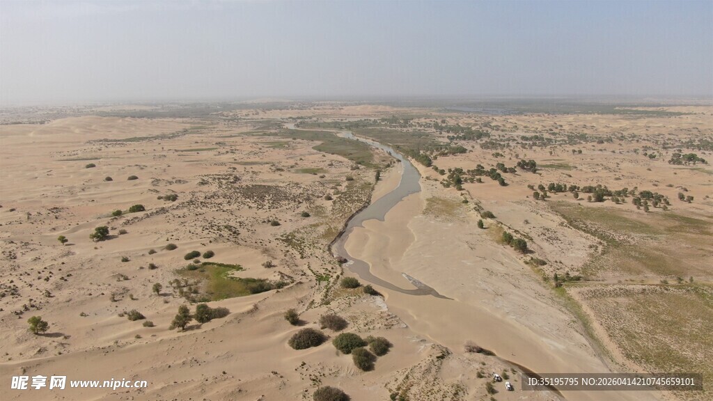 沙漠中的蜿蜒土路