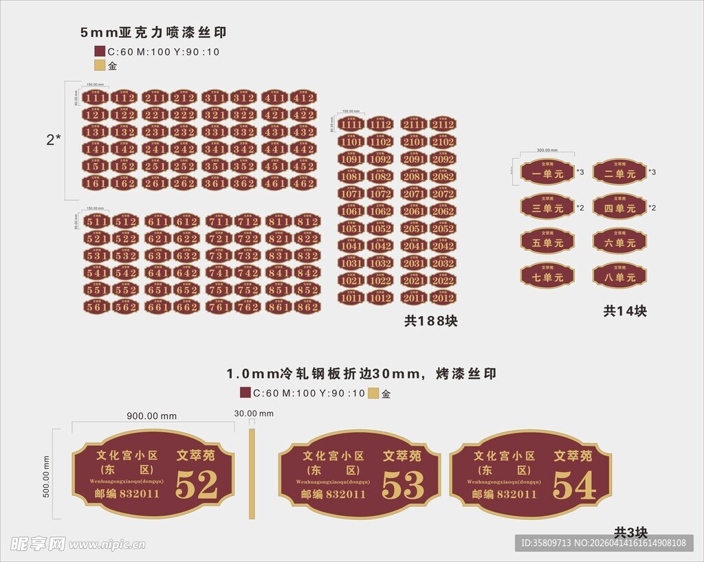 小区栋号牌单元牌