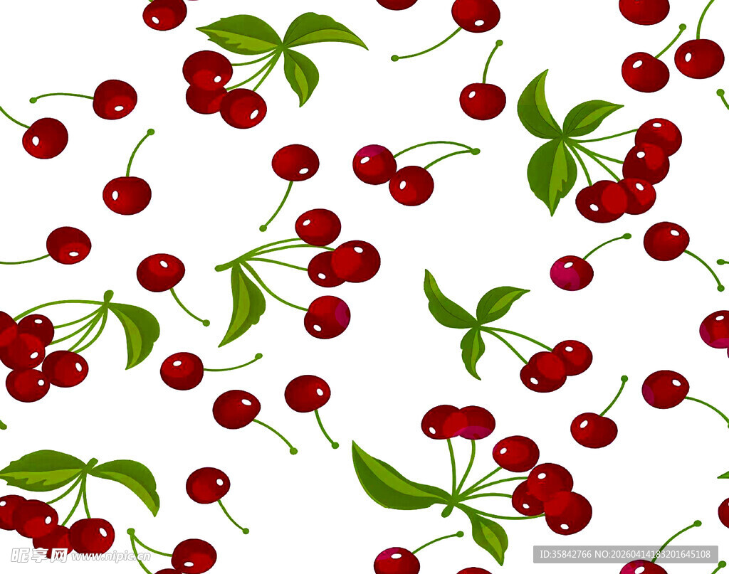 樱桃图案背景清新可爱