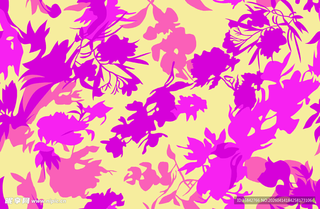 粉紫花卉抽象图案背景