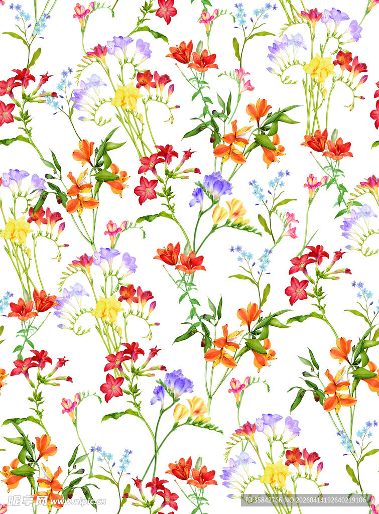多彩花卉图案背景