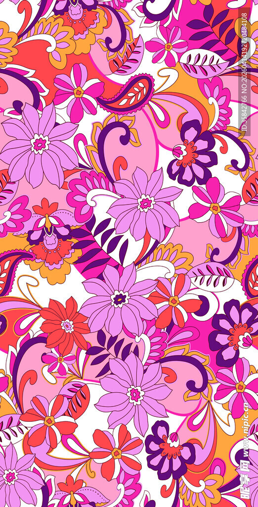 多彩花卉图案背景