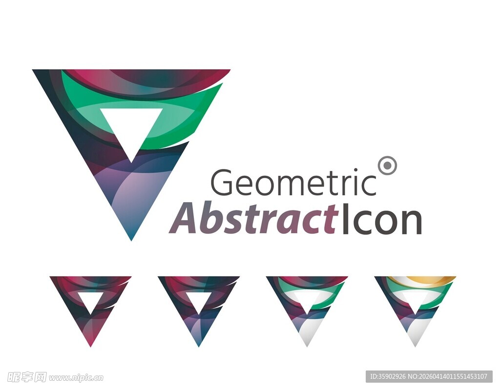 几何抽象三角形图标集