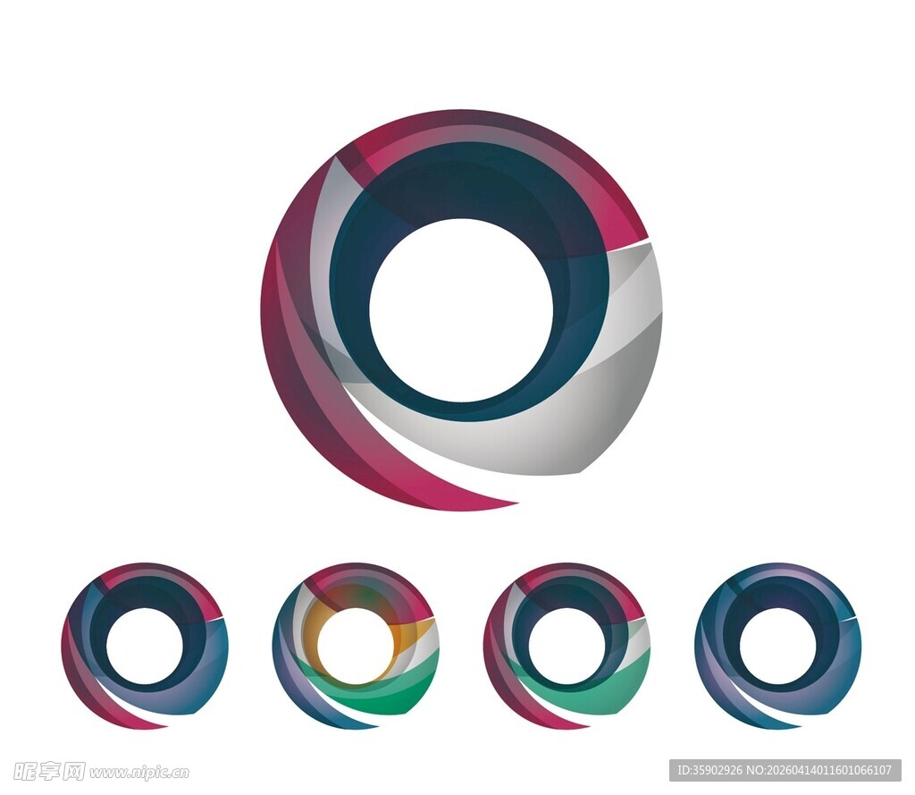 多彩环形图案设计元素