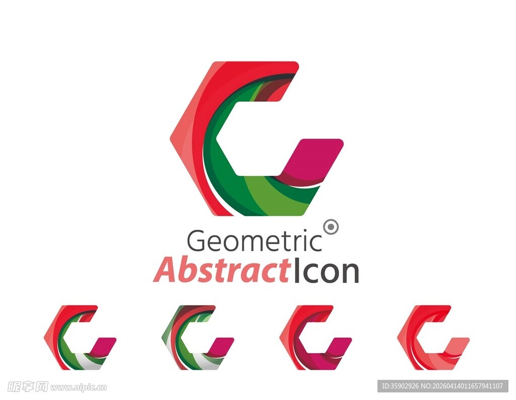 几何抽象图标设计示例