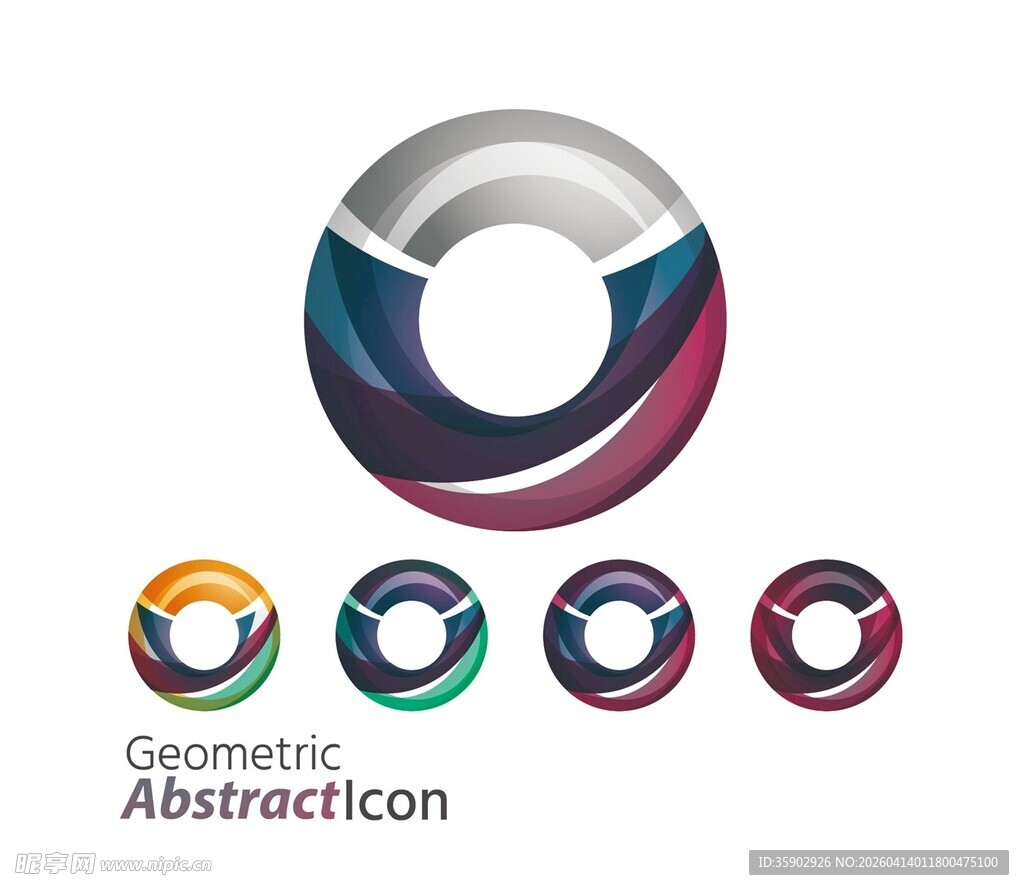 几何抽象环形标志设计