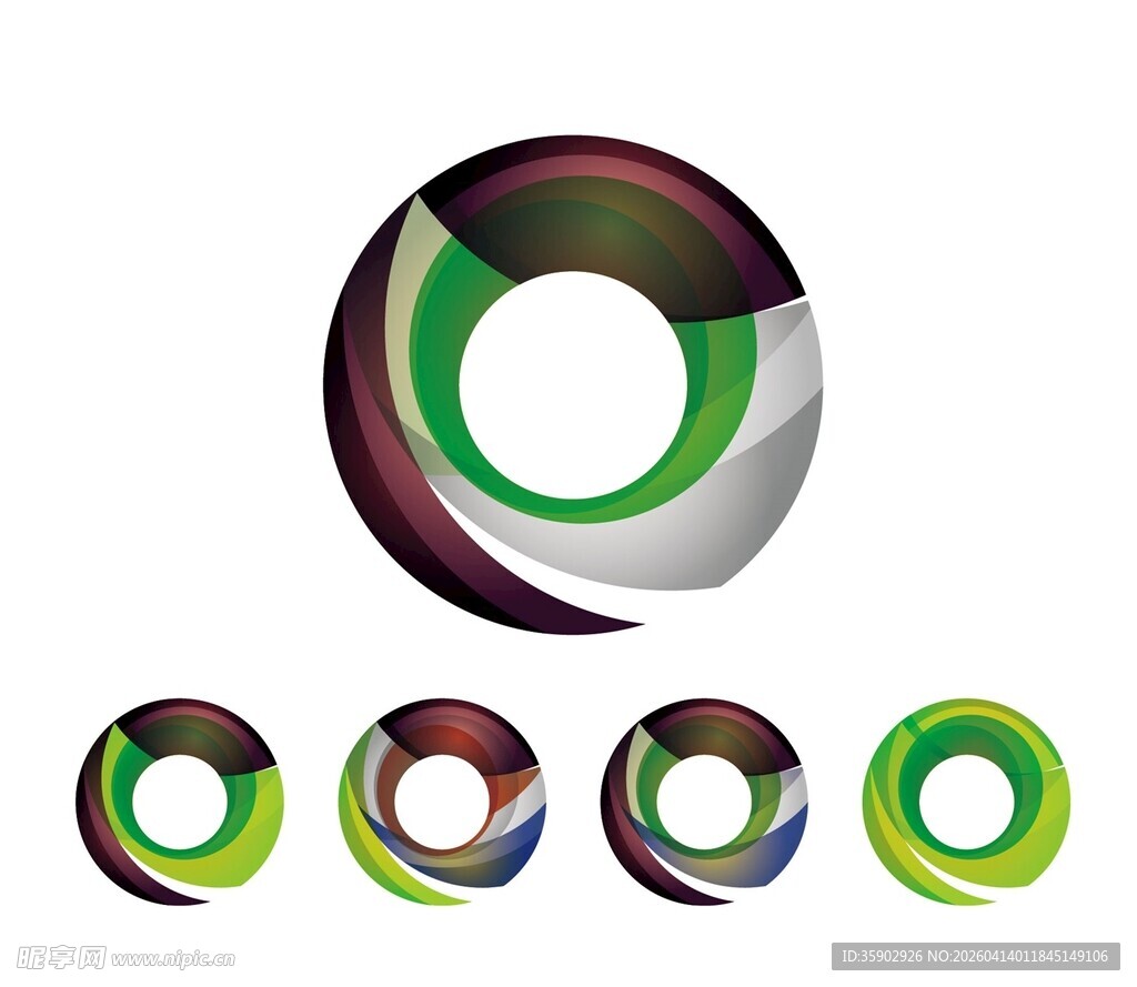 多彩环形图案设计元素