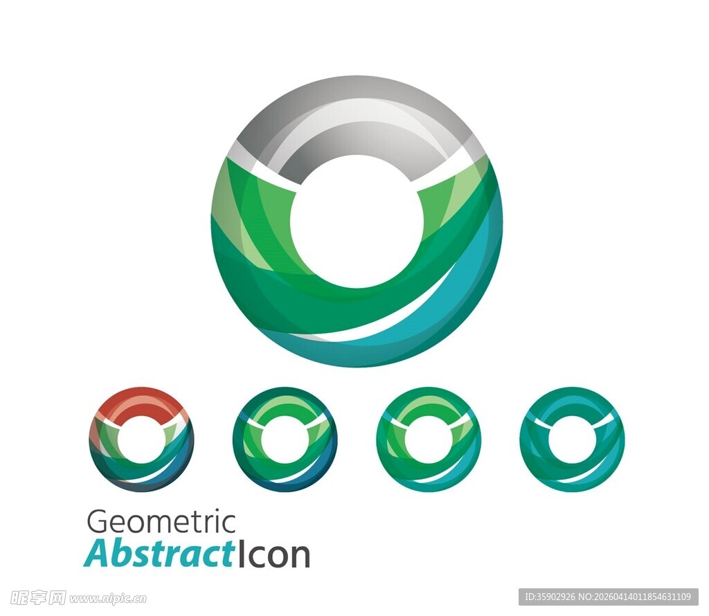 几何抽象环形图标设计