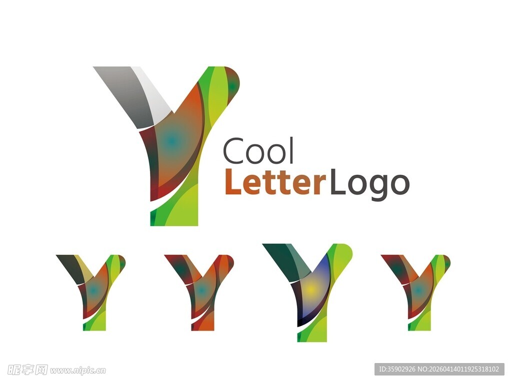 多彩字母Y标志设计