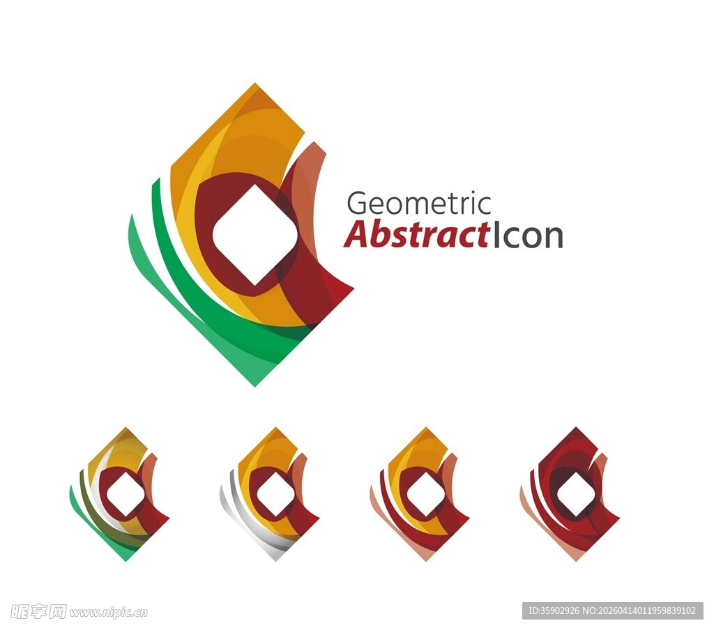 多彩几何抽象图标集合