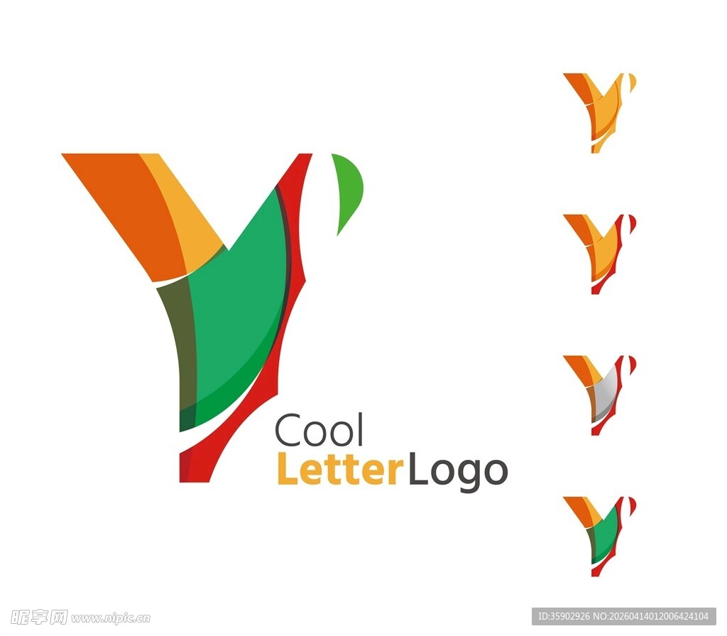 多彩字母Y标志设计