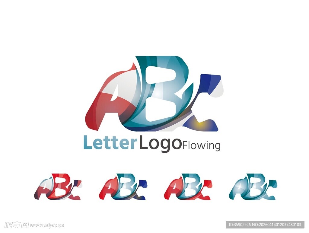 多彩字母ABX标志设计