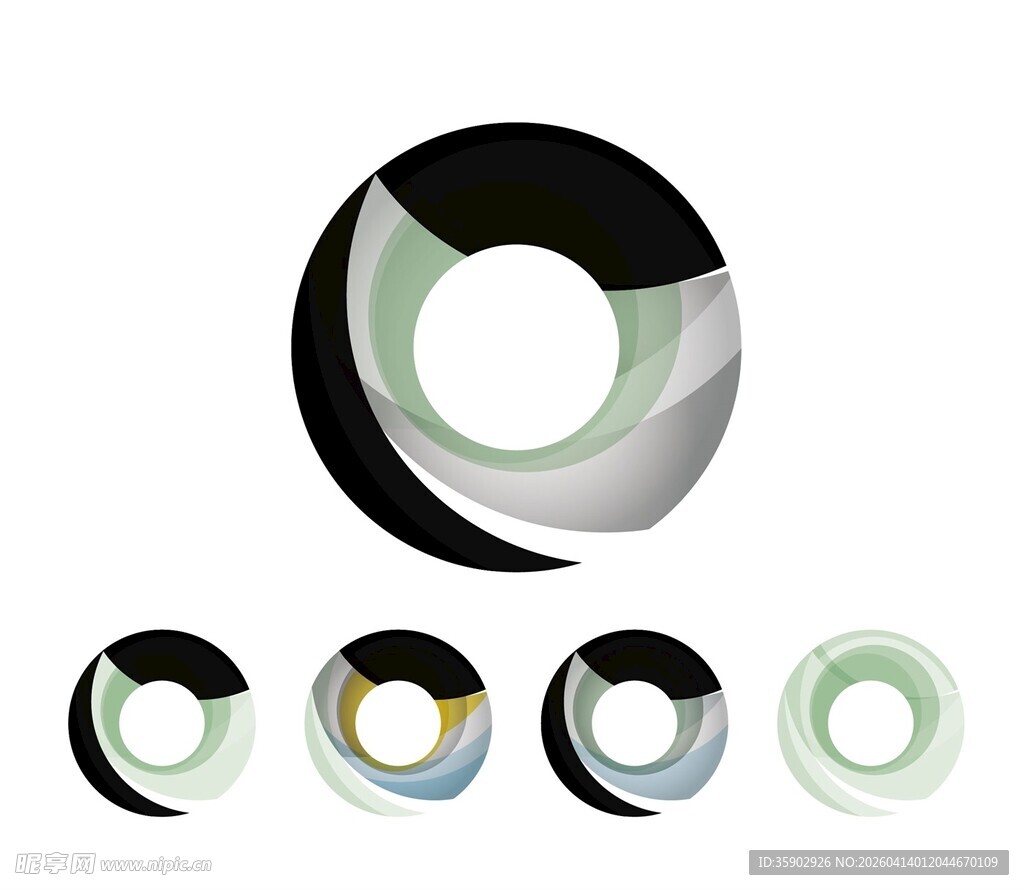 多彩环形图案设计元素