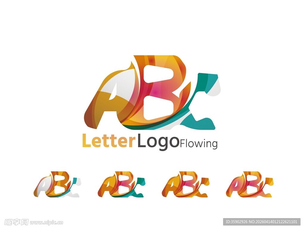 多彩AB字母标志设计