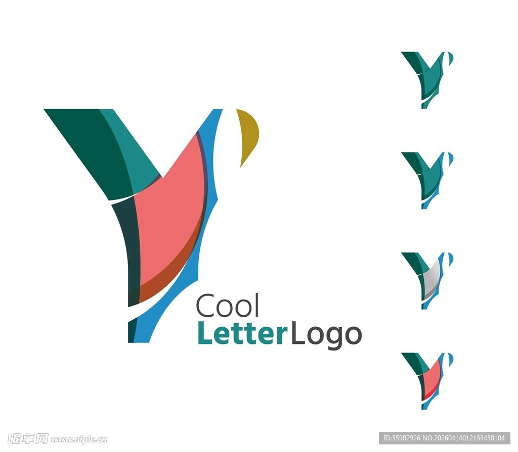 多彩字母Y创意标志设计