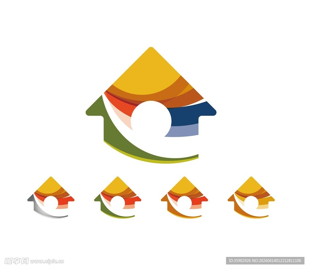 多彩房屋标志设计示例