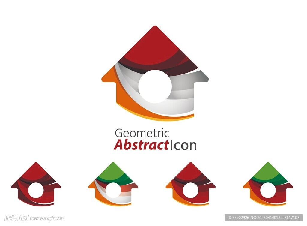 房屋抽象图标设计