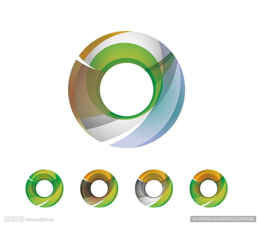 多彩环形图标设计元素