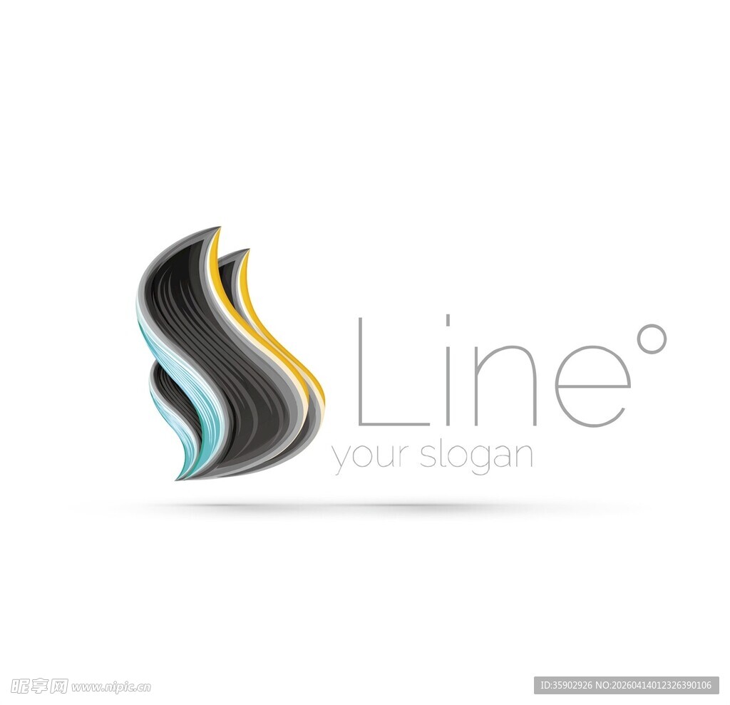 Line风格抽象流线标志设计